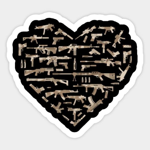 Gun Shaped Heart Valentines Days Gift Gun Lovers Gun Shaped Heart